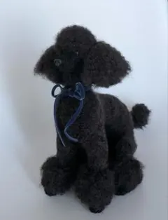羊毛フェルト 黒シュナウザー 全長38cm ぬぼっとまったり作家作品
