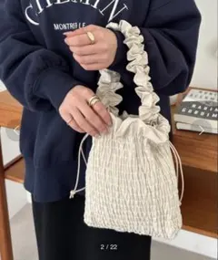 ❤︎❤︎クードル❤︎❤︎ワイドハンドルショートトート 黒白ドット
