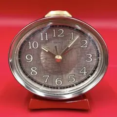 【動作確認済】SEIKO セイコー ゼンマイ式 目覚まし時計 昭和レトロ 赤