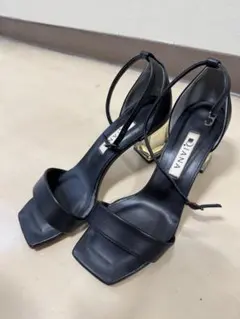 DIANA クリアヒールサンダル　ダイアナ　22 オープントゥ　ブラック　黒