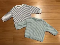 しまむらmir..×hichon ボーダー　長袖トップス色違い2点セット90cm