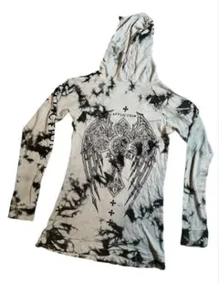 Y2F Affliction タイダイ　フロッキープリント　紋章　パーカー　S