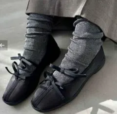 【新品未使用】 ルタロン ダブルリボン バレリーナ シューズ ブラック