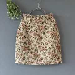 ダズリン［S］新品◎上品フェミニン◎立体感◎フラワージャガードミニ台形スカート