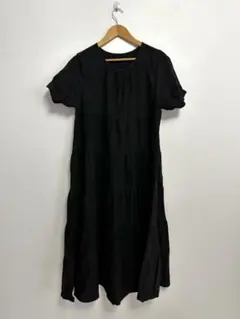 C・O・T・E 黒 ティアードデザイン 半袖ワンピース