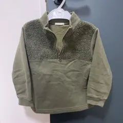 オリーブグリーン ジッパー付きハーフネックジャケット