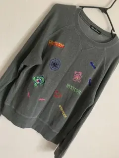 ヒステリックグラマー　 刺繍　ベア　グレー スウェット