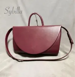 美品 未使用 シビラ Sybilla カウレザー 2way バッグ ボルドーのサムネイル