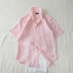 アーバンリサーチlTEMS 半袖リネンシャツ ピンク系　【38】　ゆったりめのサムネイル
