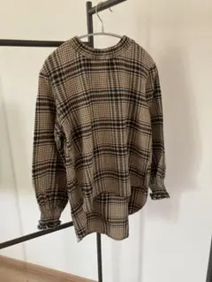 フェリシモ　live comfort チェック柄 長袖ブラウス