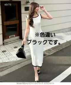 ［ 岡部あゆみさんコラボ ］ リブニットノースリーブワンピース [E3004]