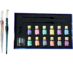 ⭐️新品未使用品⭐️ガラスディップペンインクセット 12色