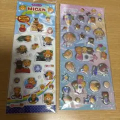 2点セット　みきゃん　ぷくぷくシール　ふにふにプリズムシール