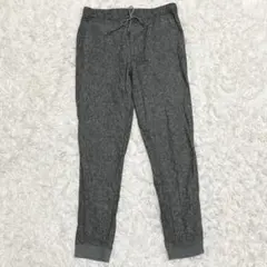 GU【サイズ M】リネン　コットン　ジョガーパンツ　グレー　ドローコード