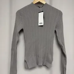 新品 AZUL BY MOUSSY リブニット グレー S アズールバイマウジー