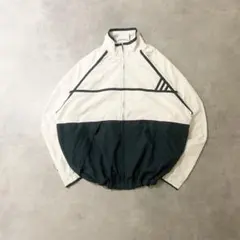 90sアディダス古着adidas万国旗タグ刺繍ナイロンジャケット深緑白DB553