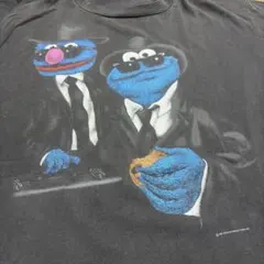 ヴィンテージ 90s USA セサミストリート エルモ ブラックアウトTシャツ 