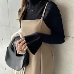 キャミワンピース ロング丈 ブラウン Alma Design