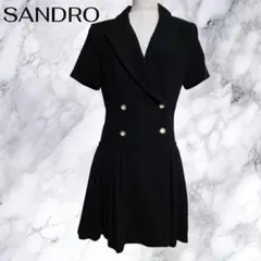 SANDRO サンドロ ダブルブレストワンピース ブラック 黒 ワンピースのサムネイル