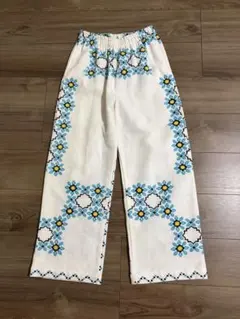 ヴィンテージクロス リメイクパンツ バテンレース パッチワークパンツ
