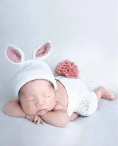 新生児用ウサギコスチュームセット ニューボーンフォト