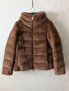 HERNO ヘルノ ファーネック ダウンコート ロング キャメルブラウン