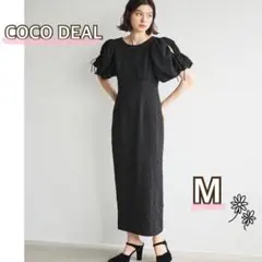 ꕤ美品ꕤCOCO DEAL ジャカードボリュームスリーブワンピース ブラック M