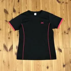 MIZUNO ミズノ レディース 半袖 スポーツ Tシャツ Mサイズ 黒ピンクのサムネイル