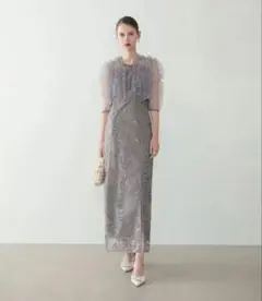 大特価❣️Leja オケージョンドレス パーティドレス 結婚式 グレー M