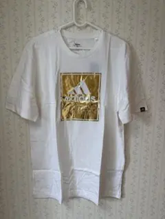 adidas Tシャツ ホワイト ゴールドロゴ