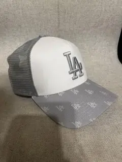 NEWERA ホワイトグレー LA メッシュ キャップ　9FORTY