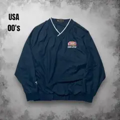 00s HARRITON ナイロンプルオーバー 企業ロゴ レストラン USA古着