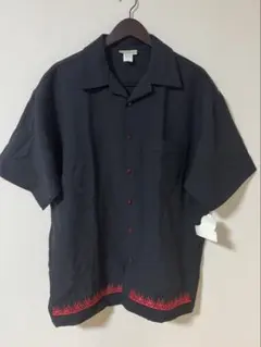 USA製　ファイヤーパターン　rayonシャツ　西海岸　ボーリングシャツ