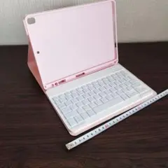 ピンク iPadケース ＆キーボード バックライト レインボー