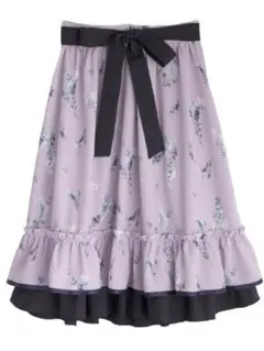 axes femme ラベンダー柄スカート ラベンダー パープル