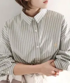 classicalelf ワンポイント刺繍BIGシルエットシャツ