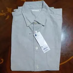 【タグ付き】GU オックスフォードショートシャツ グレー