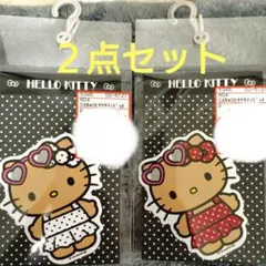 アベイル　日焼けキティドットステッカー２枚セット　レッド　ホワイト