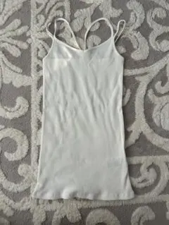 LOWRYS FARM ホワイト リブキャミソール Mサイズ