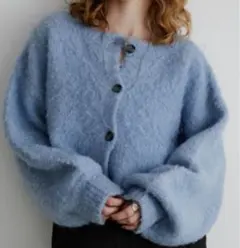 Aunt Marie's ミックスブークレニットカーディガン