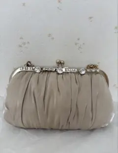 ketty パーティーバッグ ビジュー チェーン付き ベージュ フォーマル