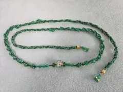 緑色ビーズ編み込み帯締め☆ハンドメイド