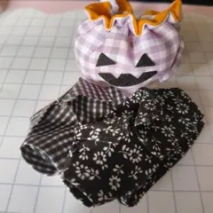10cmぬい服 ハロウィン ぬいぐるみ用 かぼちゃパンツと服セット