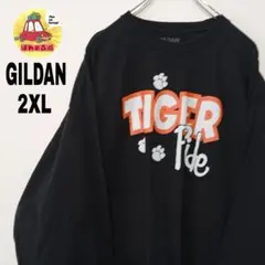 USA古着 GILDAN　ロングTシャツ2XL　ブラック