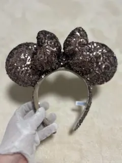 ディズニーランド　ディズニーシー　ミニー　カチューシャ　ピンクベージュ