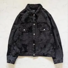ザラ ZARA メンズ ジャガード Gジャン デニム ジャケット 黒 XL