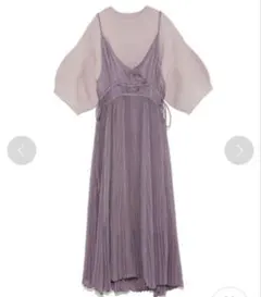 スナイデル プリーツ キャミワンピース　レイヤード　パープル