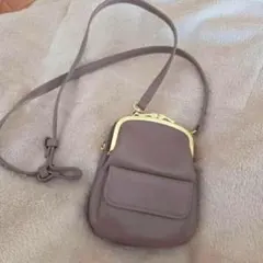 スタジオクリップ　お財布ショルダー　スマホショルダー　グレージュ　がま口