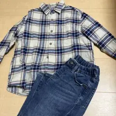 ユニクロ　120 セット　ズボン　フランネルシャツ