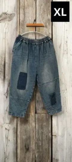 チチカカ エッグバルーンパンツ カジュアル インディゴ 綿 ジャガード 